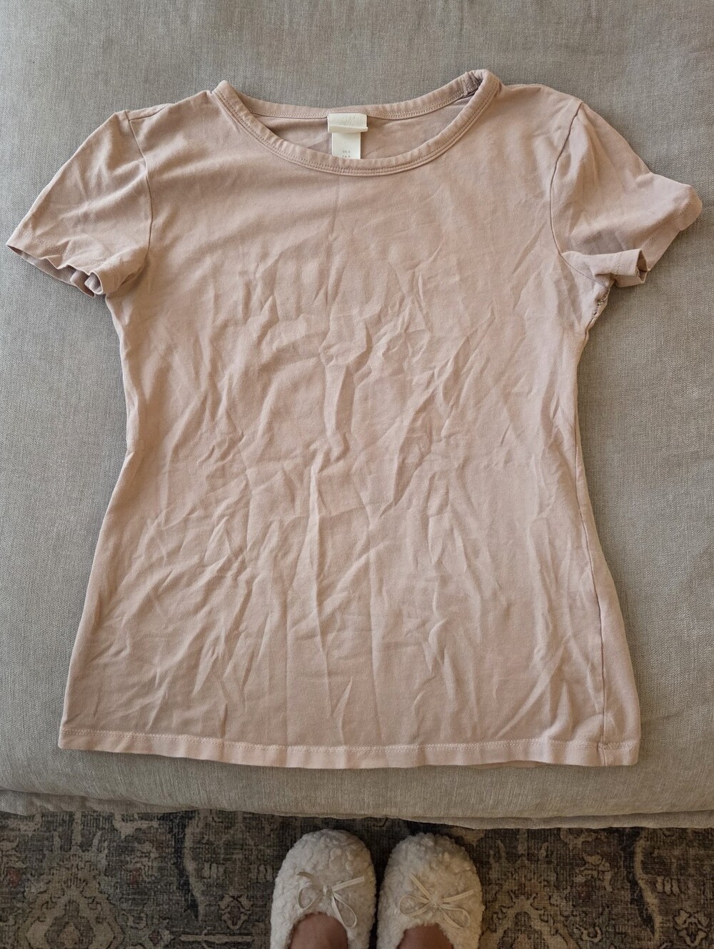95% cotton and 5% elastane H&M Short Sleeve Top
